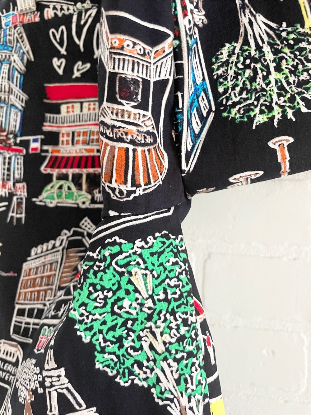 Vintage Paris Novelty Crop Pants Eiffel Tower Moulin Rouge Scene Sz 2 - Picture 13 of 16